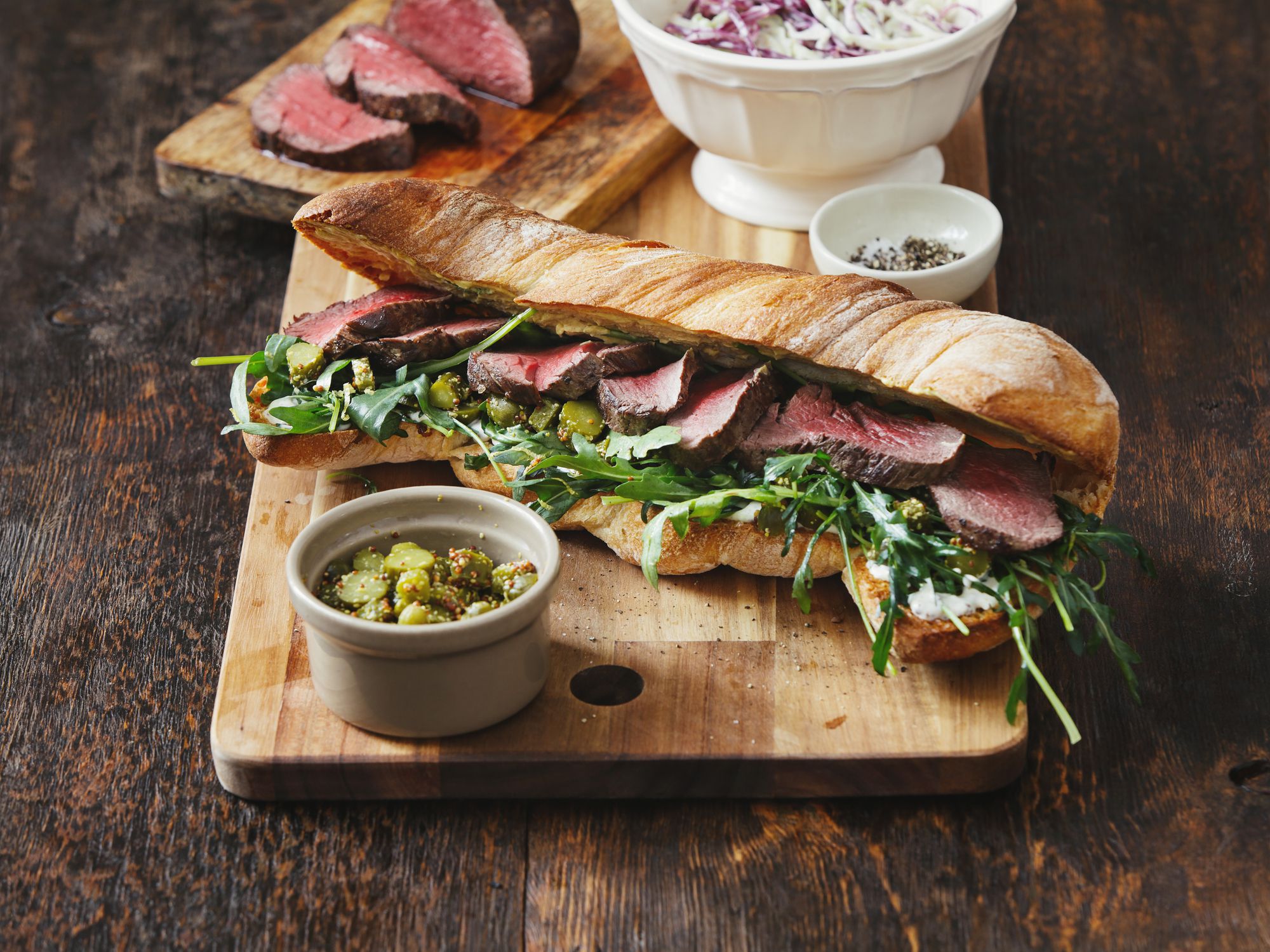 Grilled steak sandwich